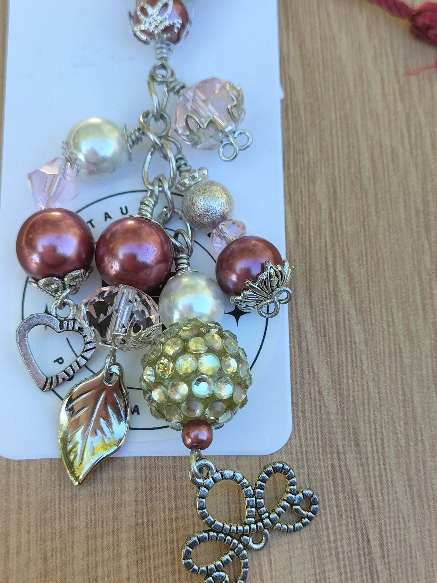 Pink and Silver Bag Charm.