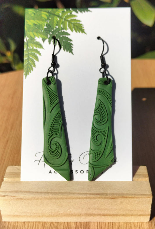 Kākāriki Toru Earrings.