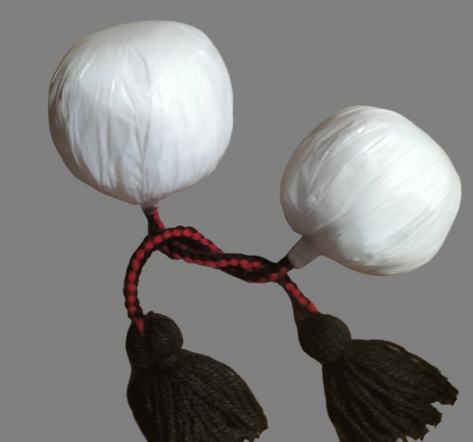 BLACK AND RED - BLACK TASSEL POI.