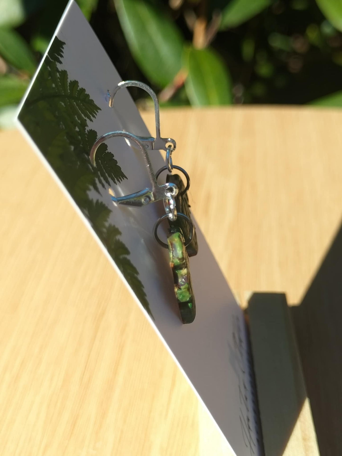 Small Kawakawa Leaf Earrings.