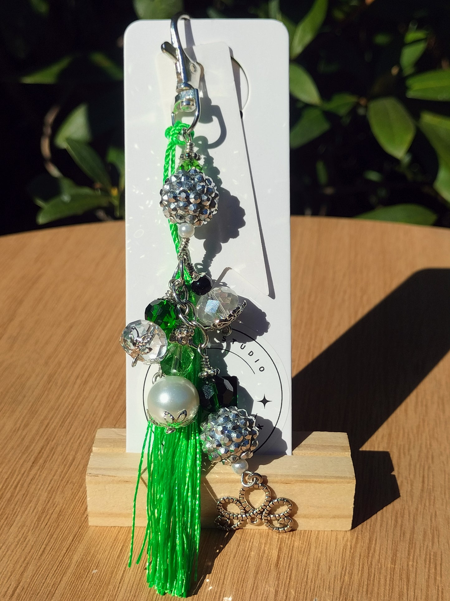 Forest Green Bag Charm.