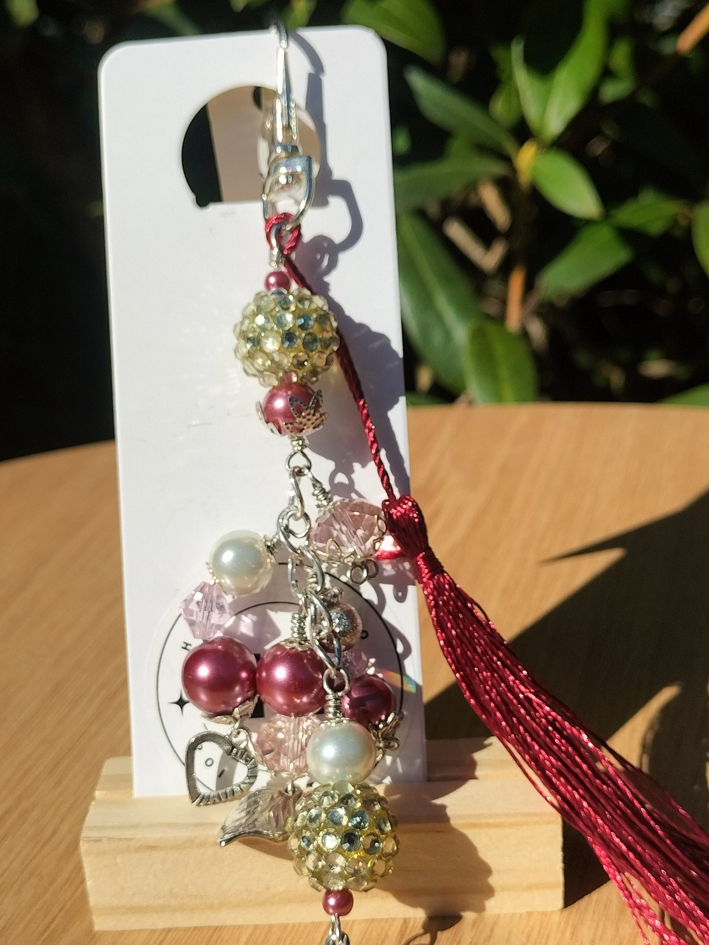 Pink and Silver Bag Charm.