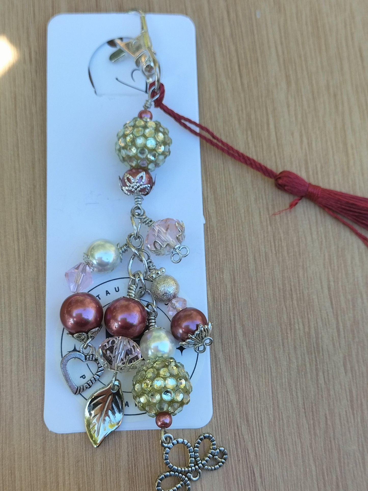 Pink and Silver Bag Charm.