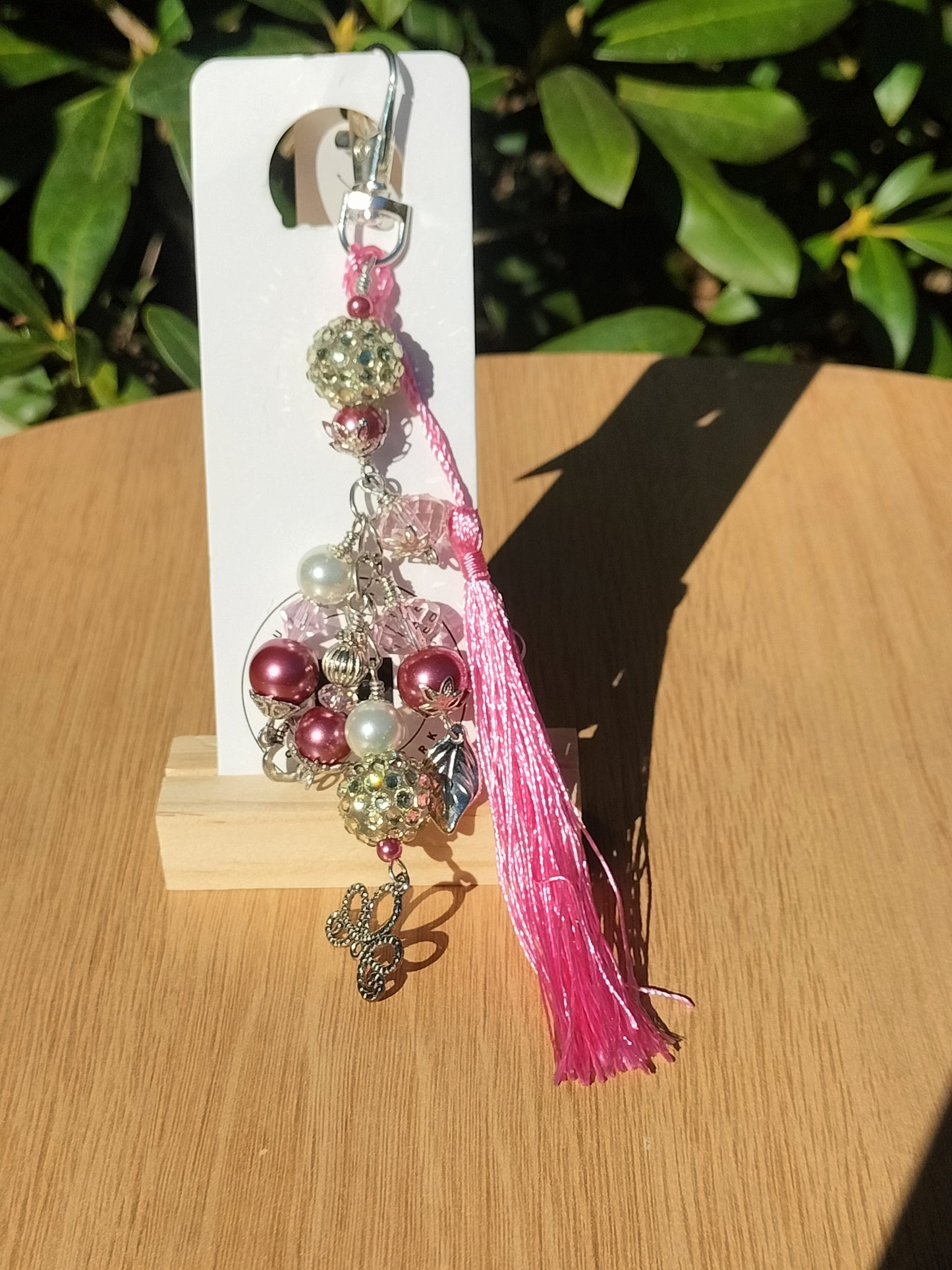 Pink and Silver Bag Charm.