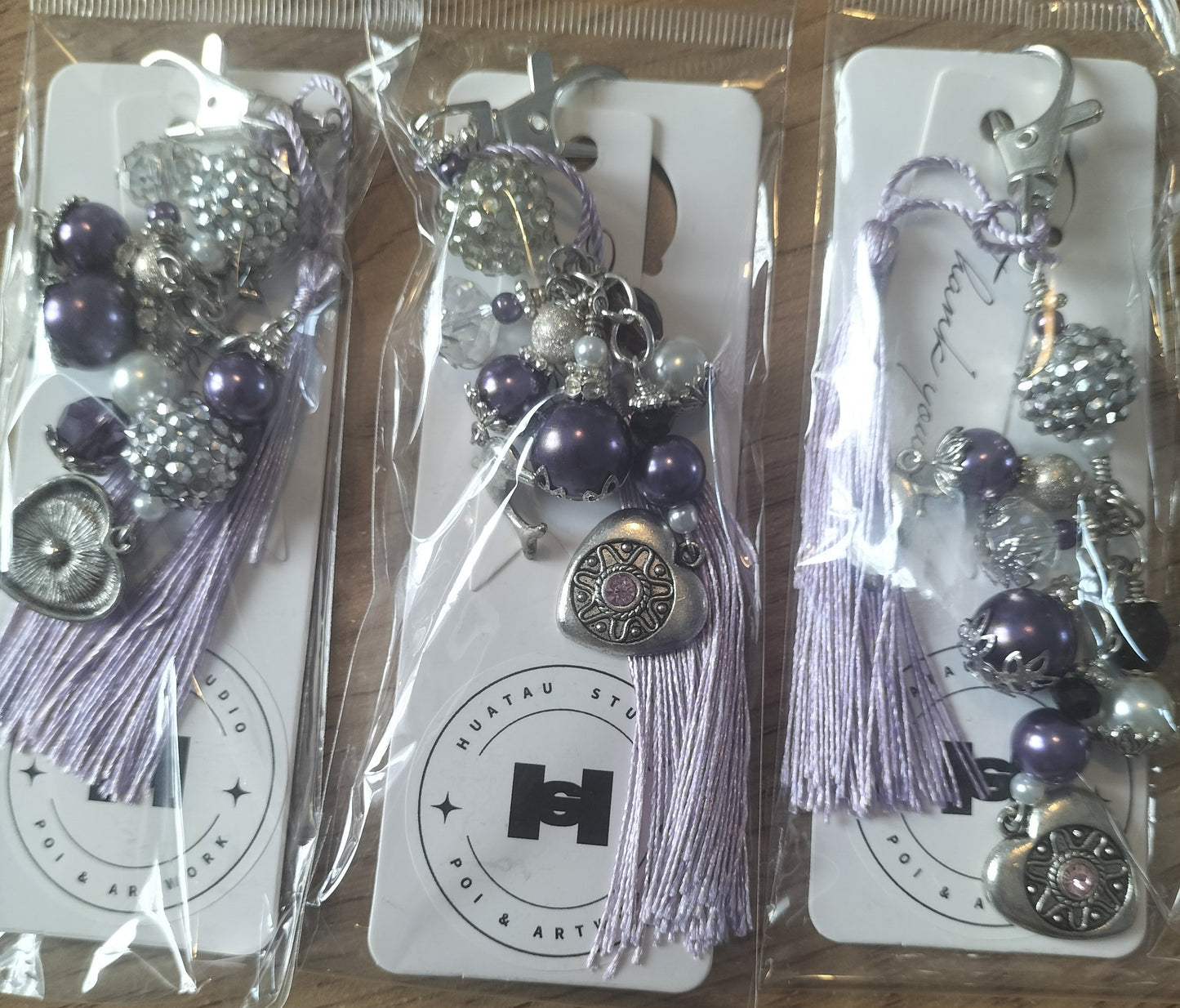 Purple & Silver Bag Charms.