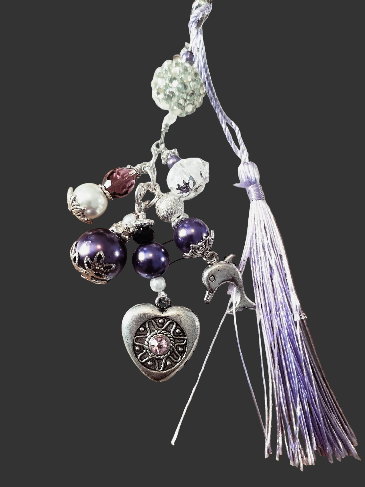 Purple & Silver Bag Charms.