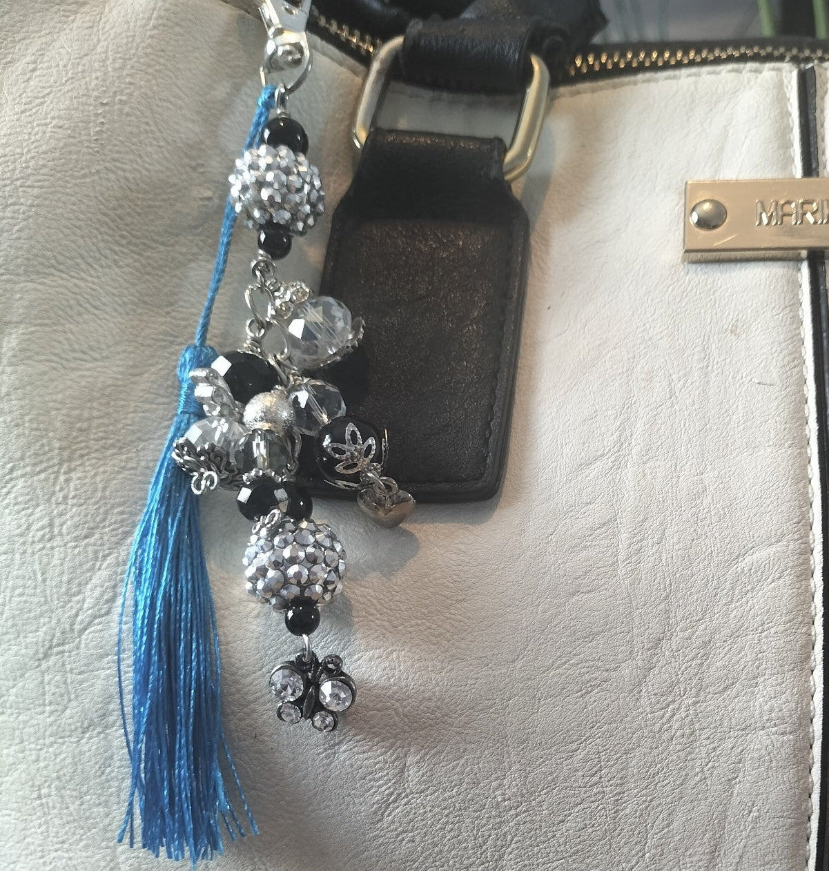 Black & Silver Bag Charm.