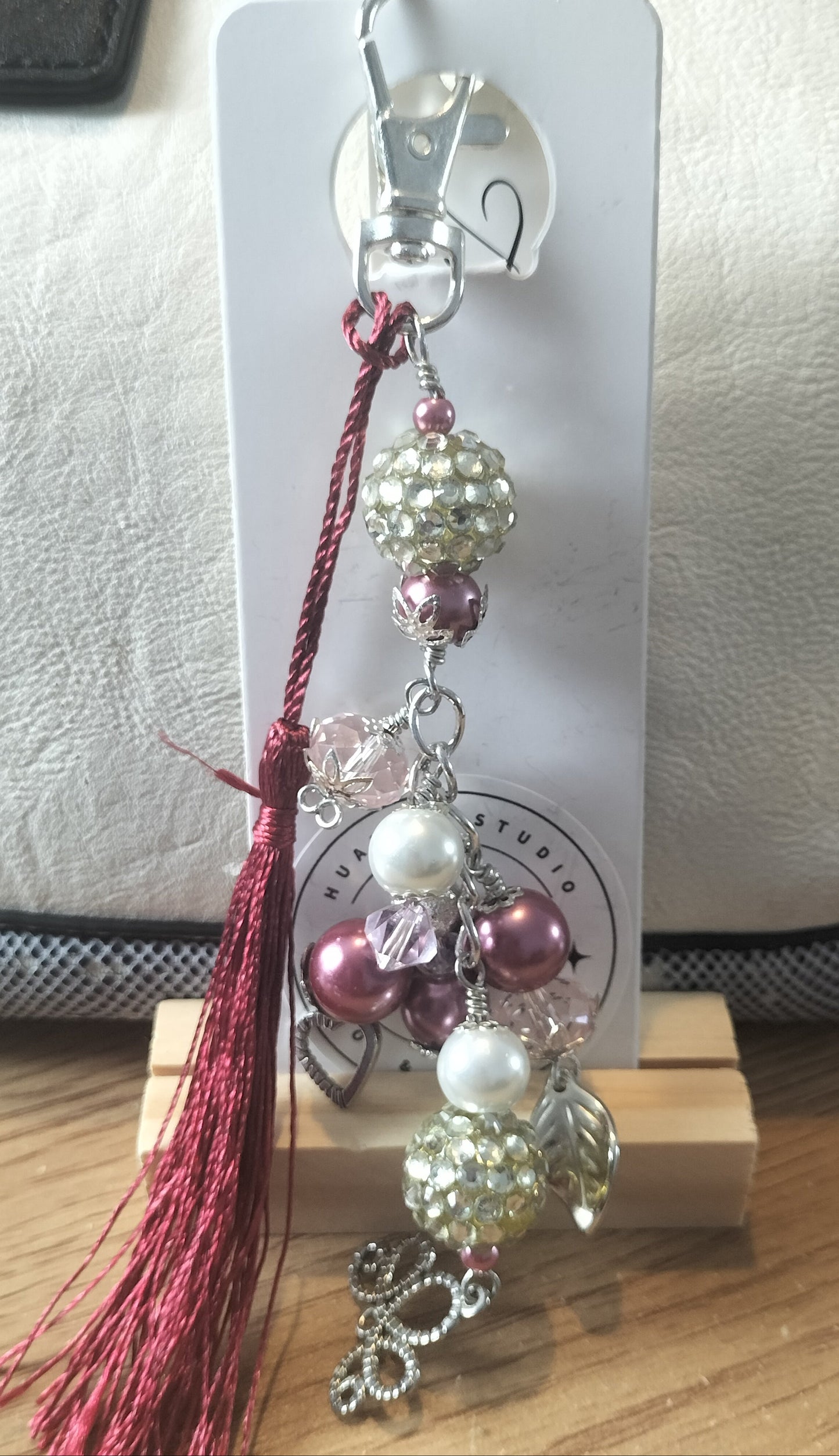Pink and Silver Bag Charm.
