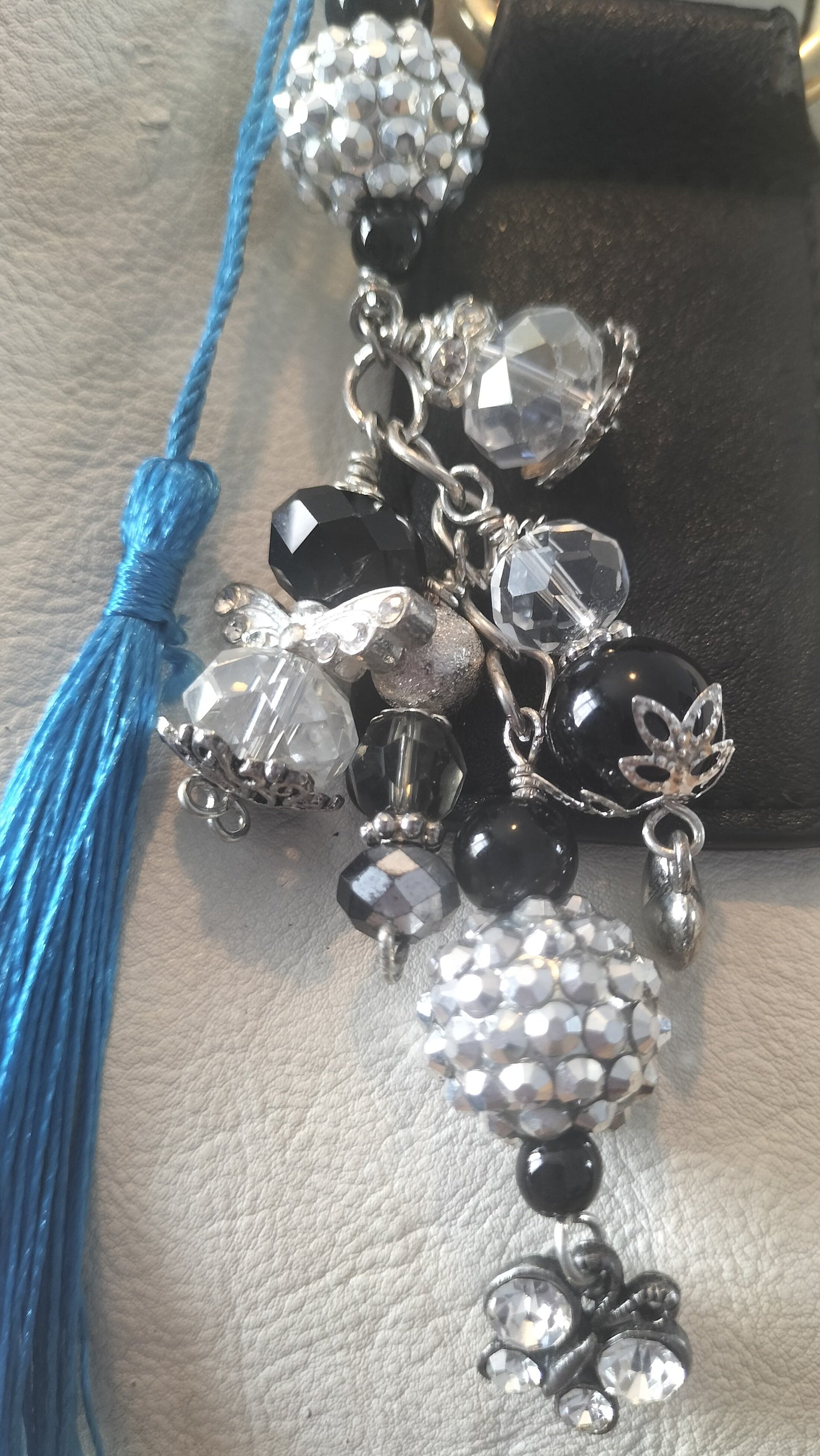 Black & Silver Bag Charm.